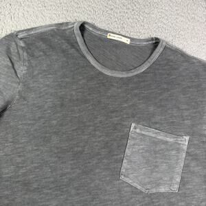 Marine Layer Shirt Mens Medium Gray Washed Slub Pocket Tee Crewneck 14588